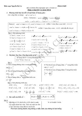 Đề cương ôn tập học kỳ 1 Toán 11